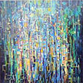 Barbara Frankiewicz - Astral metropolis II oil on canvas 90x90cm